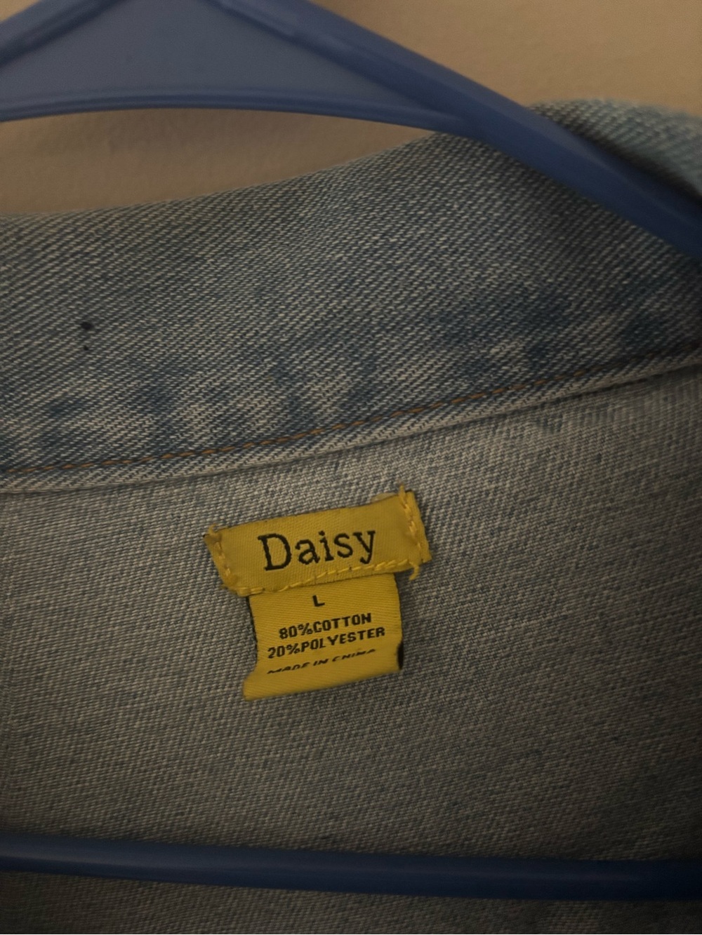 Daisy Light Blue Denim Jacket with Yellow Label - Picture 2 of 6